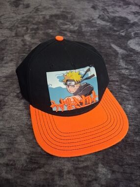 Naruto Shippuden/Uzumaki Black/Orange Adjustable Snapback Baseball Cap